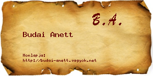 Budai Anett névjegykártya